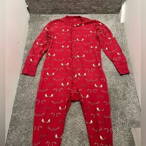 J. Crew Red Pajama Onesie Antlers Cozy Cabin Women’s Size Large